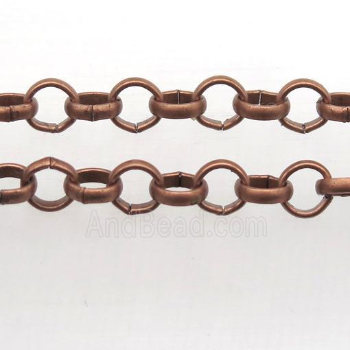 Iron Rolo Chain, antique red