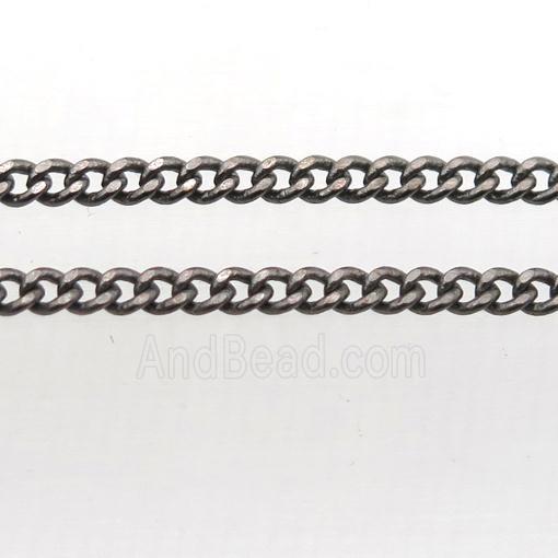 copper curb chain, black plated
