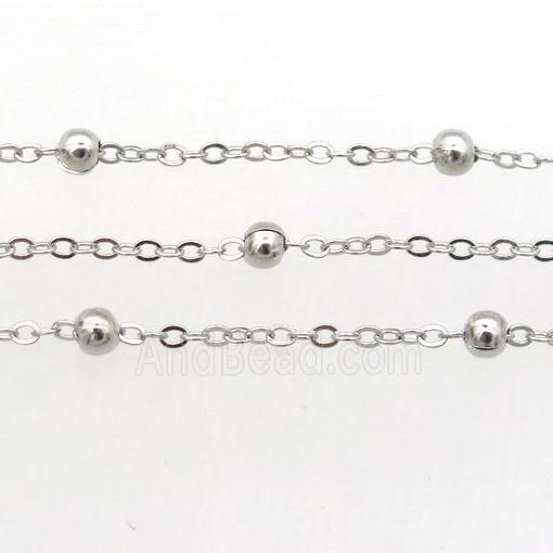 copper chain with ball, platinum plated