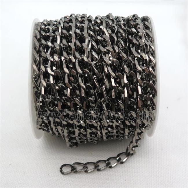 iron curb chain, black plated