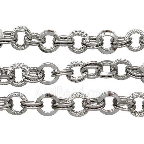 iron double chain, platinum plated