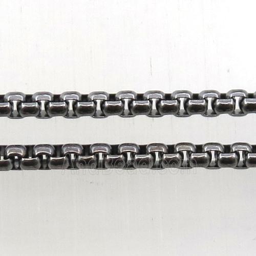 copper box chain, black plated