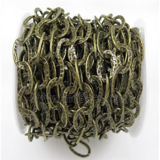 copper chain, antique bronze plated