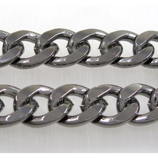copper curb chain, black plated