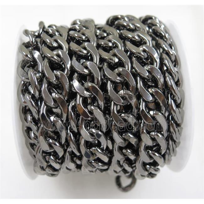 copper curb chain, black plated