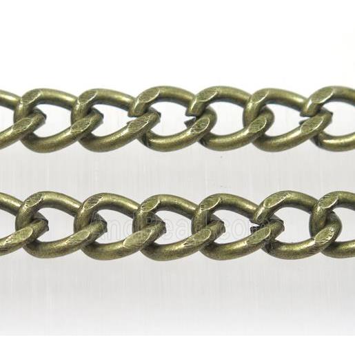 iron curb chain, antique bronze