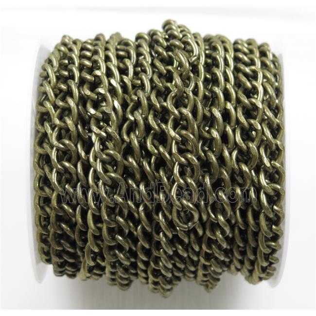 iron curb chain, antique bronze