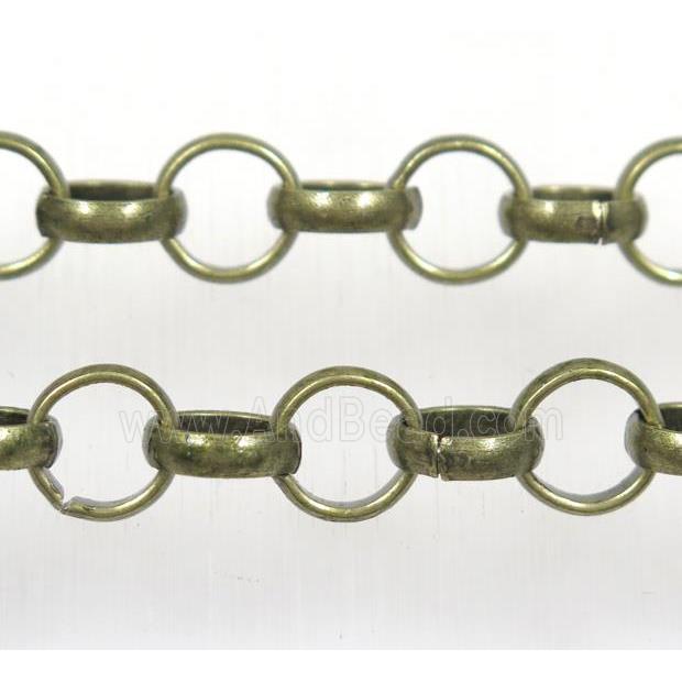 iron Rolo Chain, antique bronze