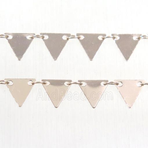 Copper chain, triangle, rose gold