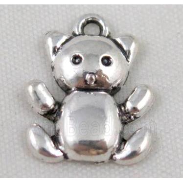 Tibetan silver bear pendant, Non-nickel