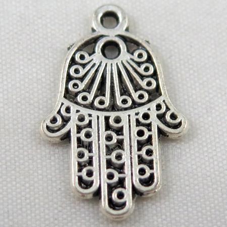 Tibetan silver hamsahand pendant, Non-nickel