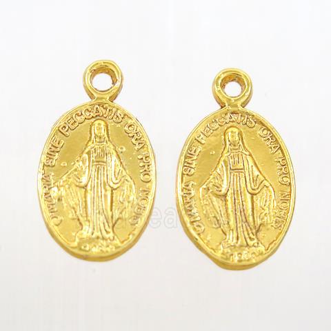 alloy pendant, Blessed Virgin Mary, gold plated
