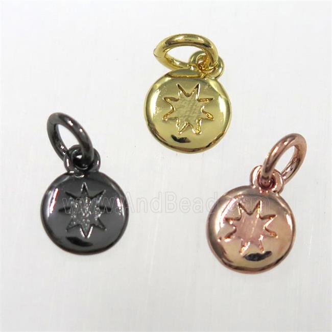 copper northstar pendants, circle, mixed color
