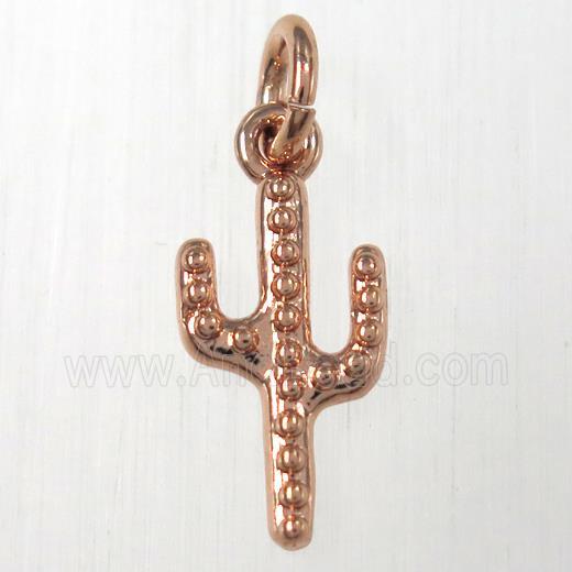 copper cactus pendants, rose gold