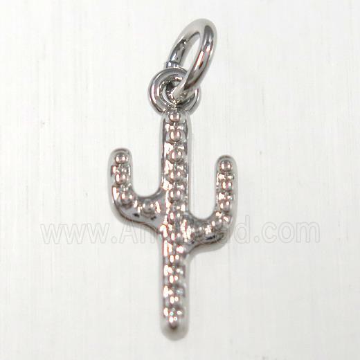 copper cactus pendants, platinum plated