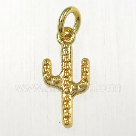 copper cactus pendants, gold plated