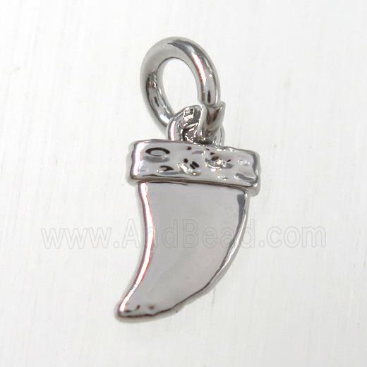 copper pendants, horn, platinum plated