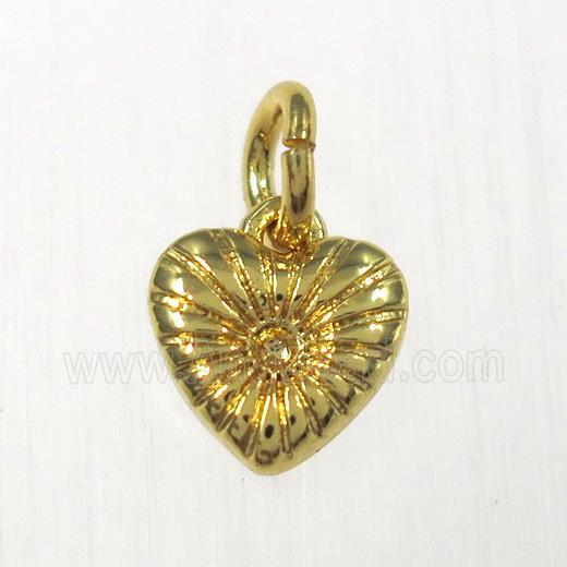 copper heart pendants, gold plated