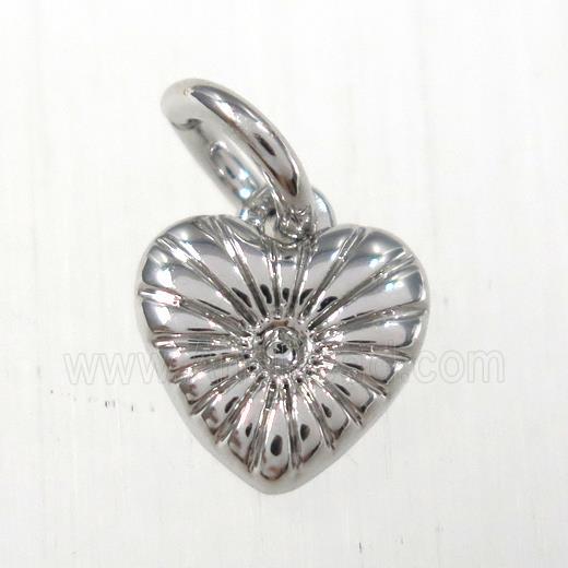copper heart pendants, platinum plated
