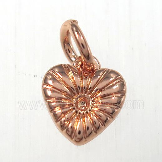 copper heart pendants, rose gold