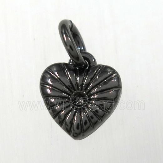 copper heart pendants, black plated