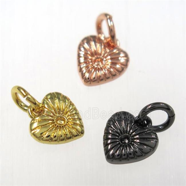 copper heart pendants, mixed color