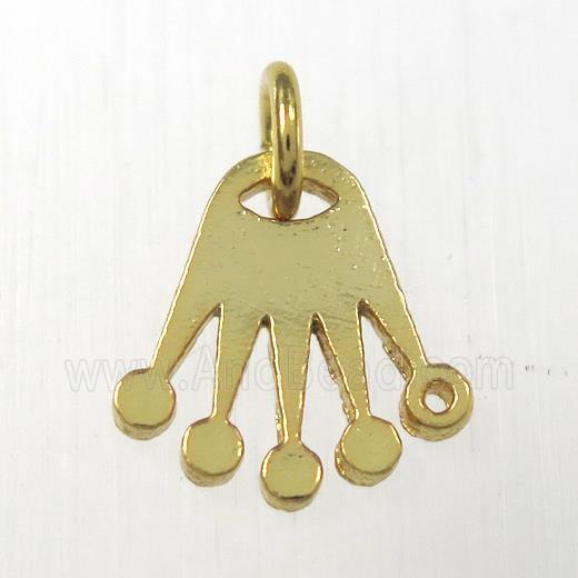 copper hand pendants, gold plated