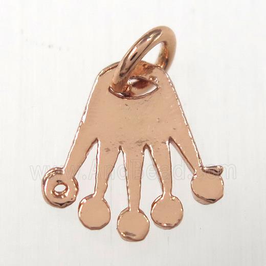 copper hand pendants, rose gold