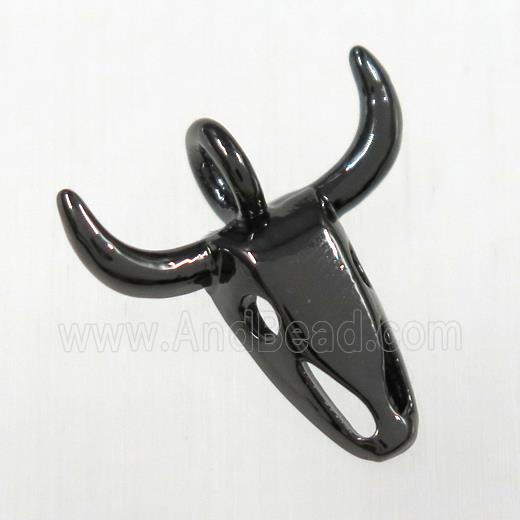 copper bullhead pendants, black plated