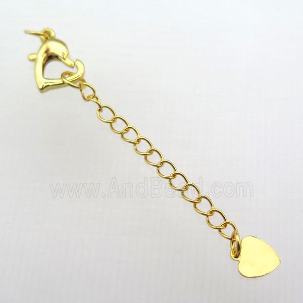 copper necklace extender, gold plated