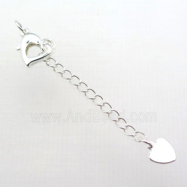 copper necklace extender, platinum plated