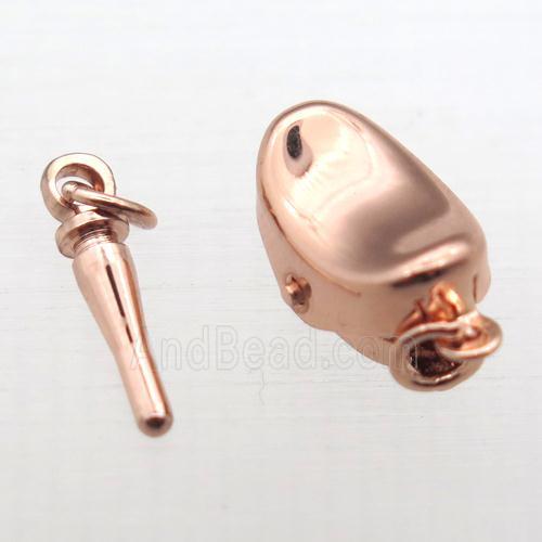 copper clip clasp, yuanbao, rose gold