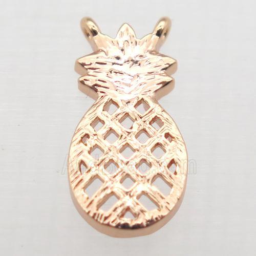 copper pineapple pendant, rose gold