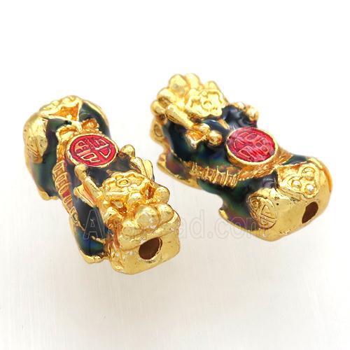 enameling copper dragon beads, gold plated