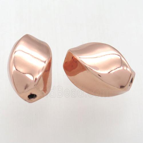copper twist beads, rose gold