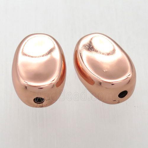 copper yuanbao beads, rose gold