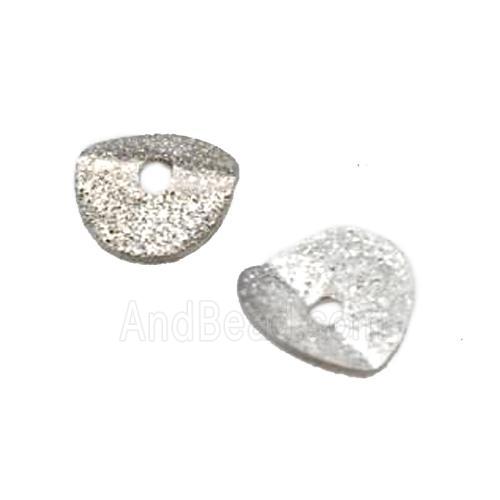 copper Thin slice beads, platinum plated, matte