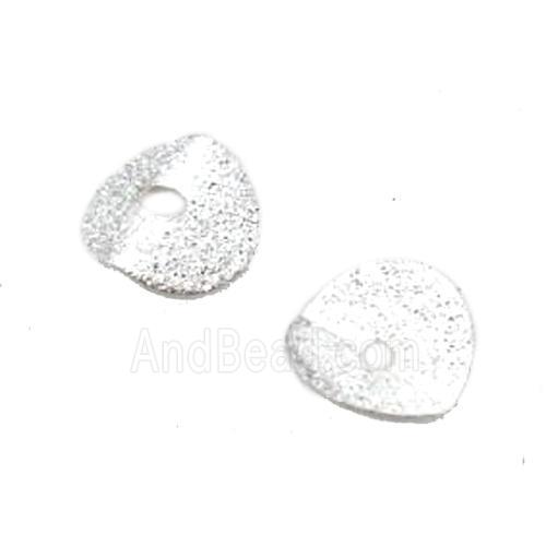 copper Thin slice beads, silver plated, matte