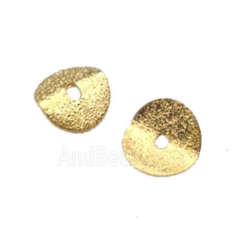 copper Thin slice spacer beads, gold plated, matte