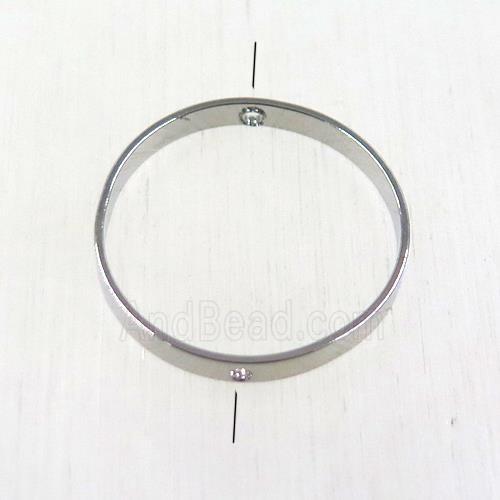 brass ring beads, platinum plated