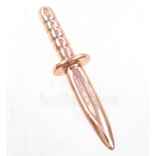 colorfast copper knife pendant, rose gold