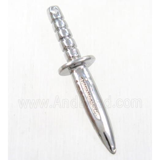 colorfast copper knife pendant, platinum plated