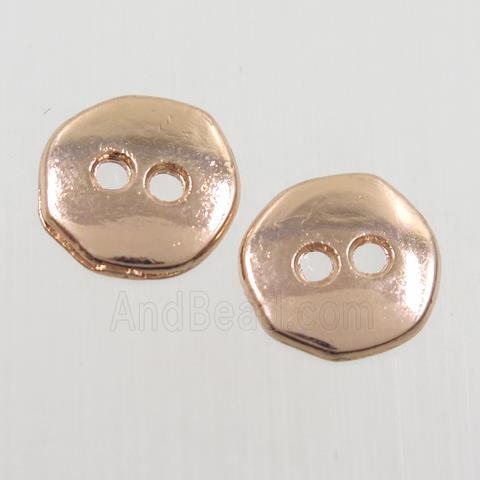 colorfast copper rulla beads, circle, rose gold