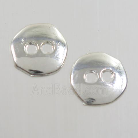 colorfast copper rulla beads, circle, silver plated