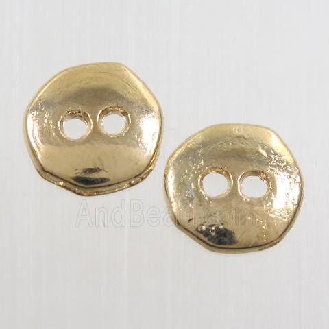 colorfast copper rulla beads, circle, gold plated