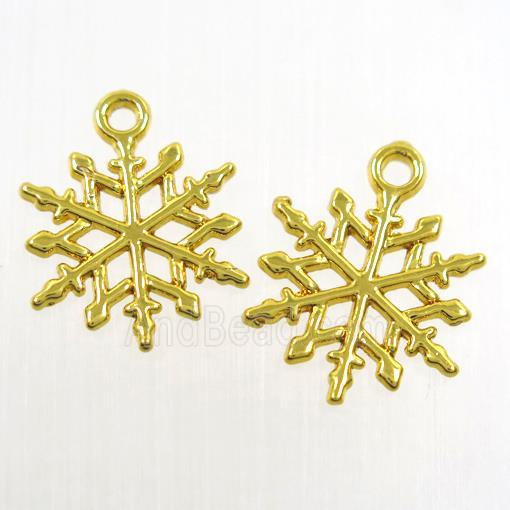 copper snowflake pendant, gold plated