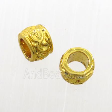 alloy rondelle beads, colorfast, gold plated