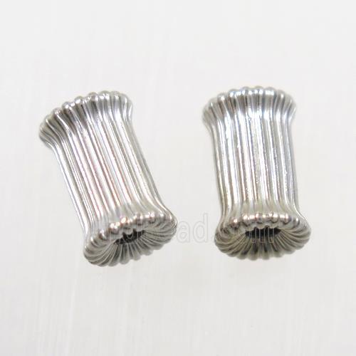 corrugated copper tube beads, platinum plated
