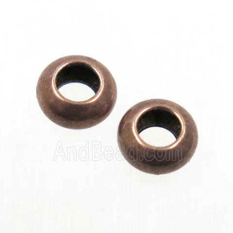 copper spacer beads, rondelle, antique red