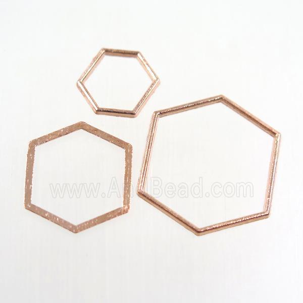 copper linker, hexagon, rose gold